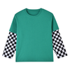 Baby Boy And Girl Plaid Pattern Fake 1 Pieces Sleeve Design Shirt - JM2207271632-2703