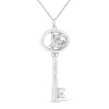 .925 Sterling Silver Diamond Accent Libra Zodiac Key 18" Pendant Necklace