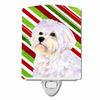 Candy Cane Holiday Christmas Dog Art Ceramic Night Light - SS4550CNL