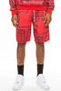 Paisley All Over Print Shorts - SP114-RED-M