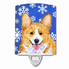 Snowflakes Holiday Dog Art Ceramic Night Light - SS4624CNL