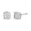 .925 Sterling Silver 3/8 Cttw Miracle-Set Round Brilliant Cut Diamond Solitaire Stud Earrings (K-L Color, I2-I3 Clarity)