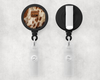 faux cowhide Team Penning 1" Retractable Badge Reel