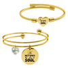 14k Gold Plated Inspirational Double Layer And Heart Cable Set By Pink Box Part 2 - 23.S.SWA-DBL.OHC-SVG.HERESTORESMYSOUL-GLD