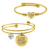 14k Gold Plated Inspirational Double Layer And Heart Cable Set By Pink Box Part 2 - 23.S.SWA-DBL.OHC-OYOUAREENOUGH-GLD