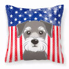 American Flag and Dog Fabric Decorative Pillow - S000213B001695P064298V000
