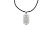Genuine Braided Leather Scripture Necklace By Pink Box - Silver - PinkBox-6-001269