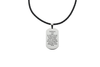 Genuine Braided Leather Scripture Necklace By Pink Box - Silver - PinkBox-6-001277