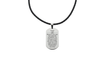 Genuine Braided Leather Scripture Necklace By Pink Box - Silver - PinkBox-6-001281