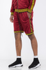 Status Velour Shorts - SP378-BURGUNDYGOLD-L