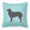 Dog Profile Checkerboard Design Fabric Decorative Pillow - BB3721PW1414