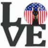American Flag and Dog Face Metal Wall Artwork LOVE - S000213B001695P011519V000