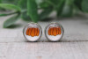 Pumpkins | Glass Stud Earrings | Hypoallergenic