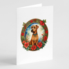 Irish Terrier Christmas Flowers Greeting Cards Pack of 8