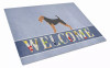 Welcome Dog Print Glass Cutting Board Large