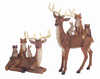 Deer with Woodland Friends (Set of 2) 6.25"H,10"H Polystone