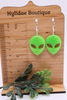 Green Alien || Dangle Earrings