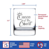 Queen of the Court Whiskey Rocks Glass - Pickleball Gifts