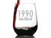 Vintage 1990 Stemless Wine Glass - 34th Birthday Gifts