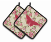 Butterfly Artwork Pair of Pot Holders - BB1042-RS-YW-PTHD