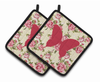 Butterfly Artwork Pair of Pot Holders - BB1048-RS-YW-PTHD