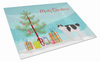 Merry Christmas Cat Print Glass Cutting Board Large