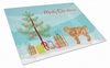Merry Christmas Cat Print Glass Cutting Board Large