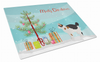 Merry Christmas Cat Print Glass Cutting Board Large