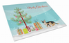 Merry Christmas Cat Print Glass Cutting Board Large