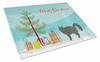 Merry Christmas Cat Print Glass Cutting Board Large