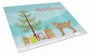 Merry Christmas Cat Print Glass Cutting Board Large