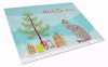 Merry Christmas Cat Print Glass Cutting Board Large - S000213B001695P021596V042