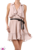 Mauve Wrap Dress with Ruffle