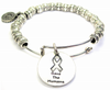 Save The Humans Metal Beaded Bangle Bracelet
