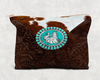 Faux Cowhide Faux Leather Horse  Printed Canvas Zipper Bag