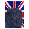 Dog with English Union Jack British Flag Garden Size Flag - SS4943GF