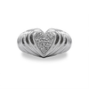 .925 Sterling Silver 1/6 Cttw Round Diamond "Heartbeat" Heart Band Ring (I-J Color, I3 Clarity)