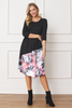 3/4 Sleeve Asymmetric Tie Dye Curved Hem Midi Dress - 2ELOGES66