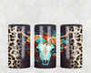 Floral Bull Skull  Steel can hugger - optional speaker