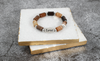 Natural Cylinder Agate Inspirational Stretch Bracelet By Pink Box - ALCOFFEEDISCONNECTSM