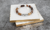Natural Cylinder Agate Inspirational Stretch Bracelet By Pink Box - OVALCOFFEEALWAYSMD
