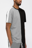 Split Two Way Tshirt - WT8519-GREYBLK-3XL