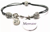 Memaw Pewter Beaded Black Cord Bracelet