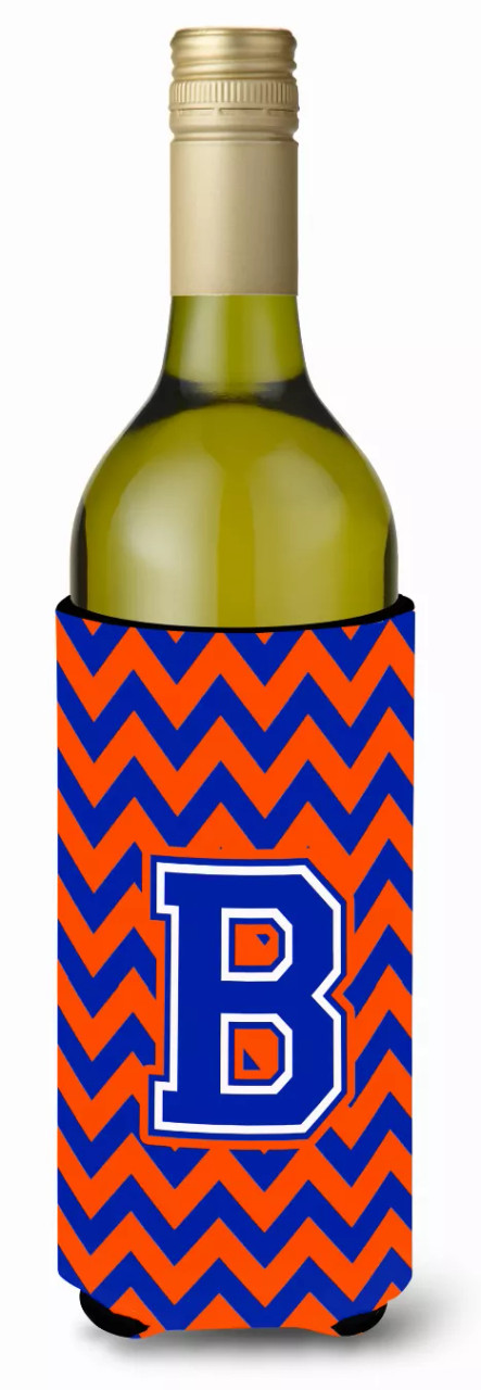 Monogram Letter Chevron Wine Bottle Hugger - CJ1044-BLITERK