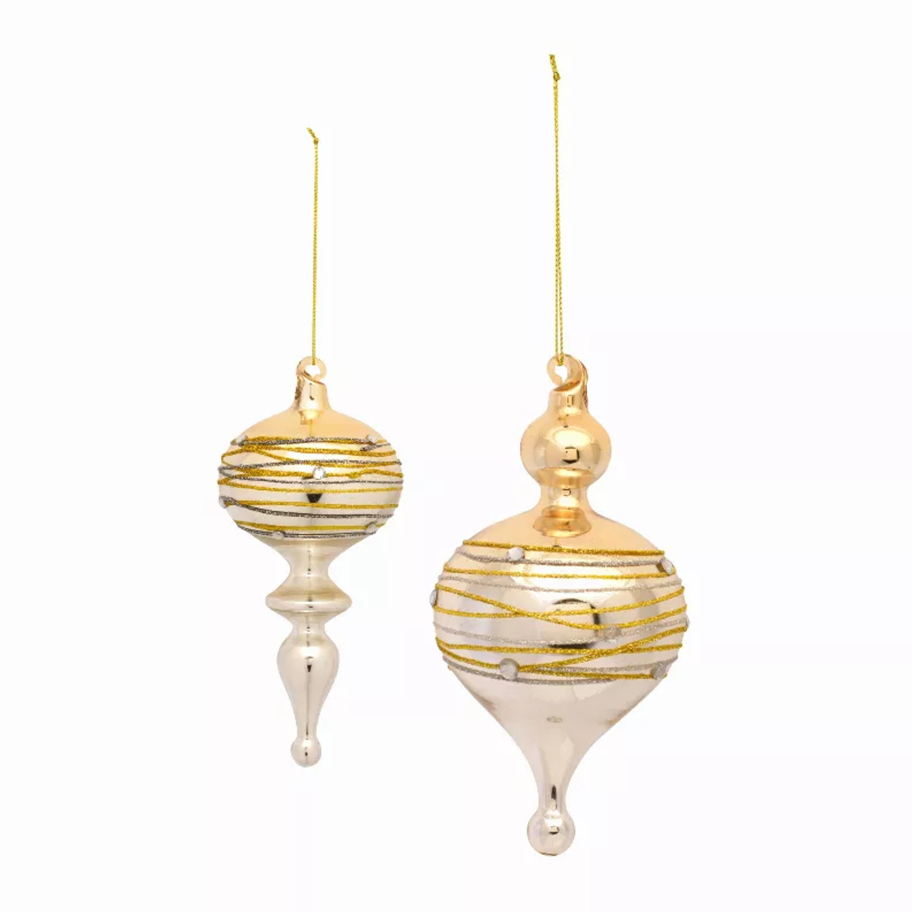 Ornament (Set of 6) 6.5"H, 7.25"H Glass