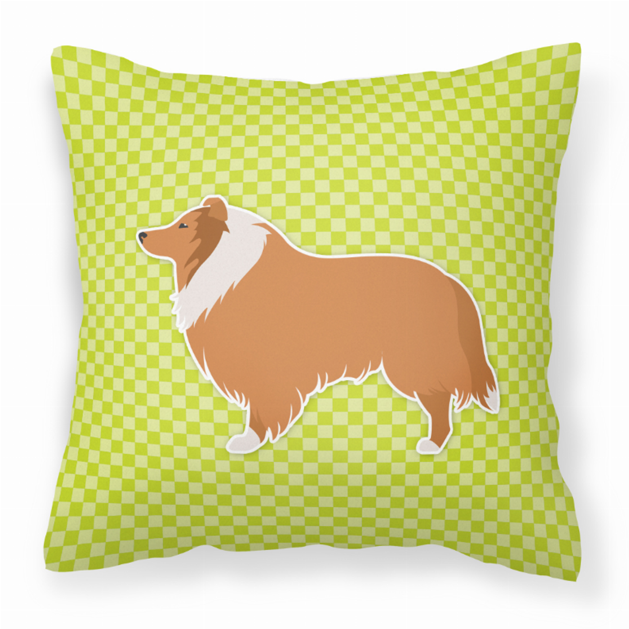 Checkerboard Print With Dog Fabric Decorative Pillow - BB3816PW1818