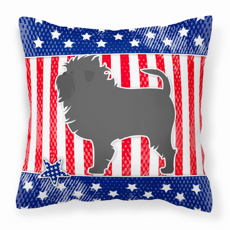 USA Design with Dog Fabric Decorative Pillow - BB3348PW1414