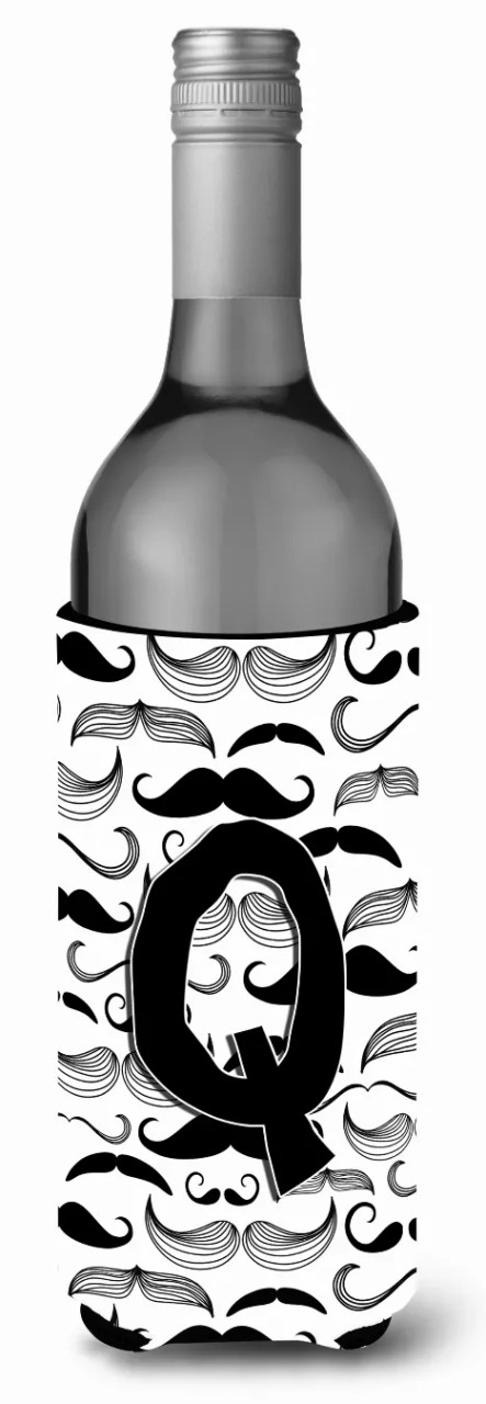 Monogram Letter Moustache Wine Bottle Hugger - CJ2009-QLITERK