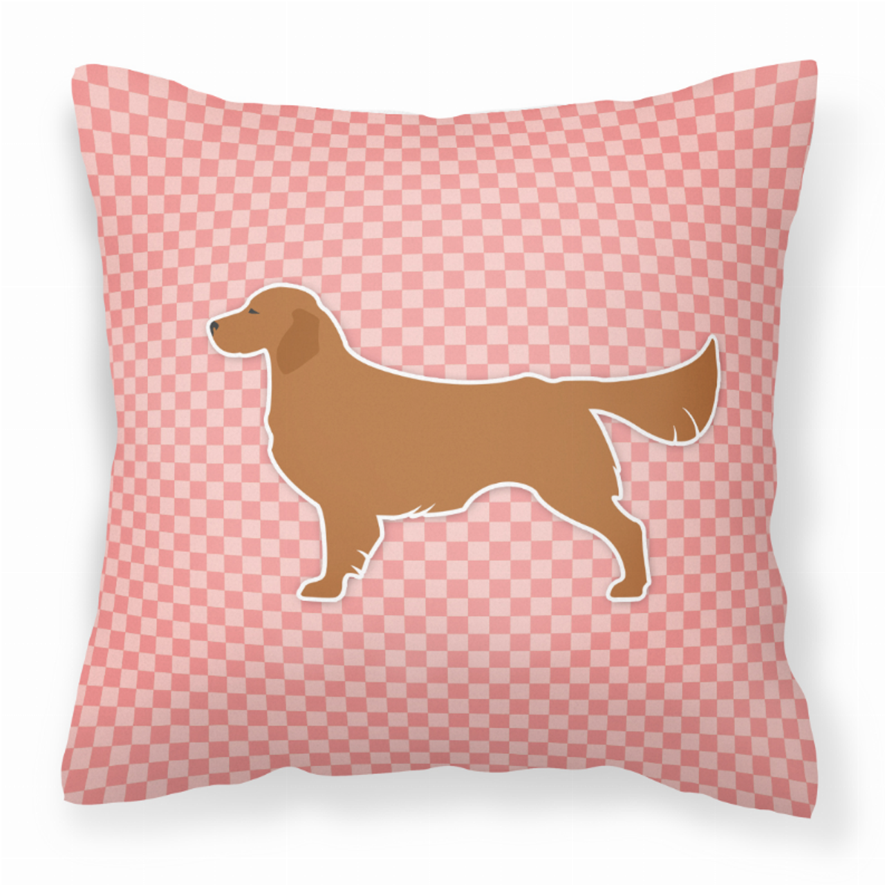Checkerboard Print With Dog Fabric Decorative Pillow - BB3604PW1818
