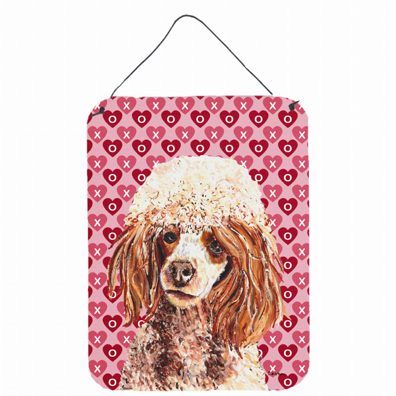 Hearts Love and Valentine's Day Design with Dog Wall or Door Hanging Prints - SC9699DS1216
